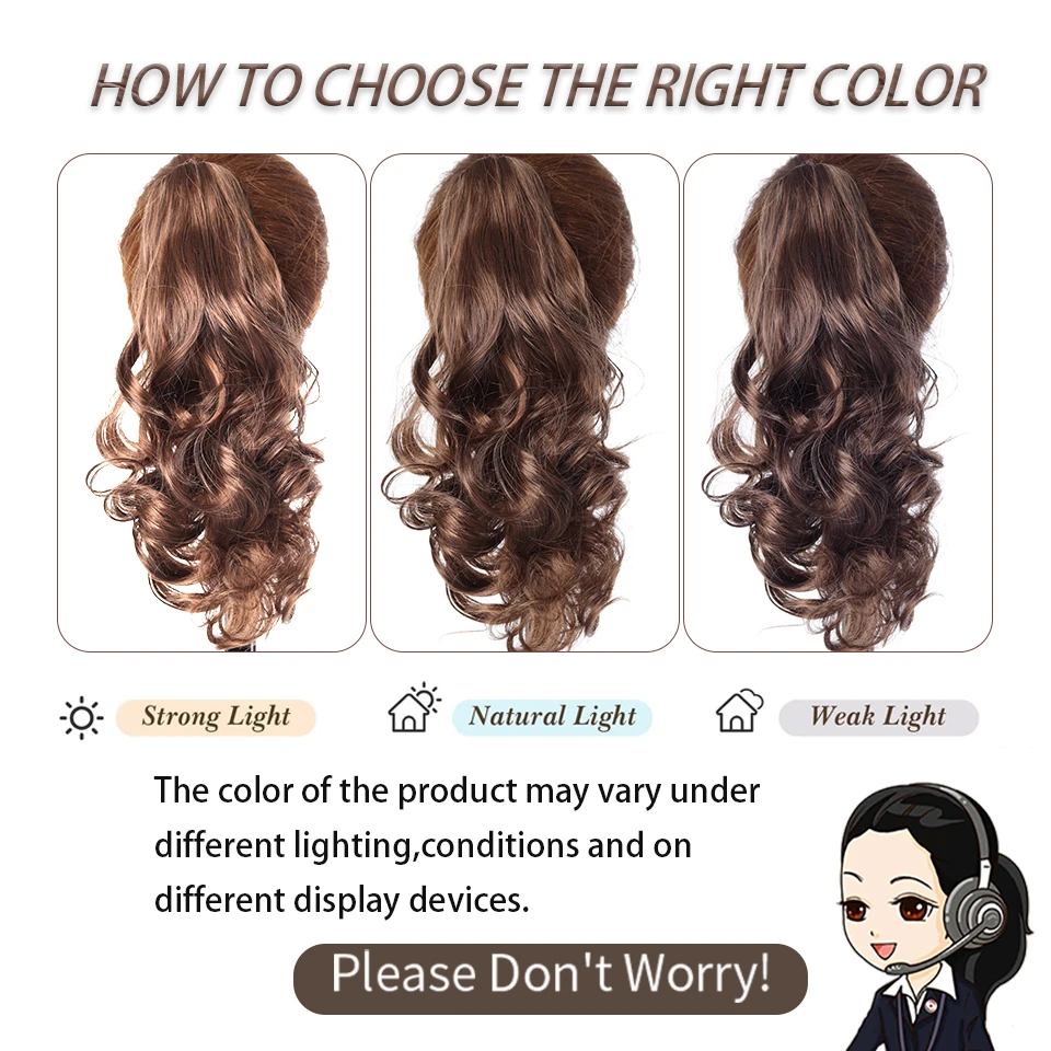 Wavy Hair Ponytail Extension Hairpiece Claw Clip Wavy Ponytail Wig with Drawstring Synthetic fiber Women Hairpiece for Daily Use