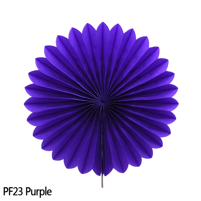 5pcs 10-30cm Color Tissue Paper Cut-Out Paper Fans Pinwheels Hanging Flower Paper Crafts for Wedding Party Birthday Decor Suppli PF23-Purple