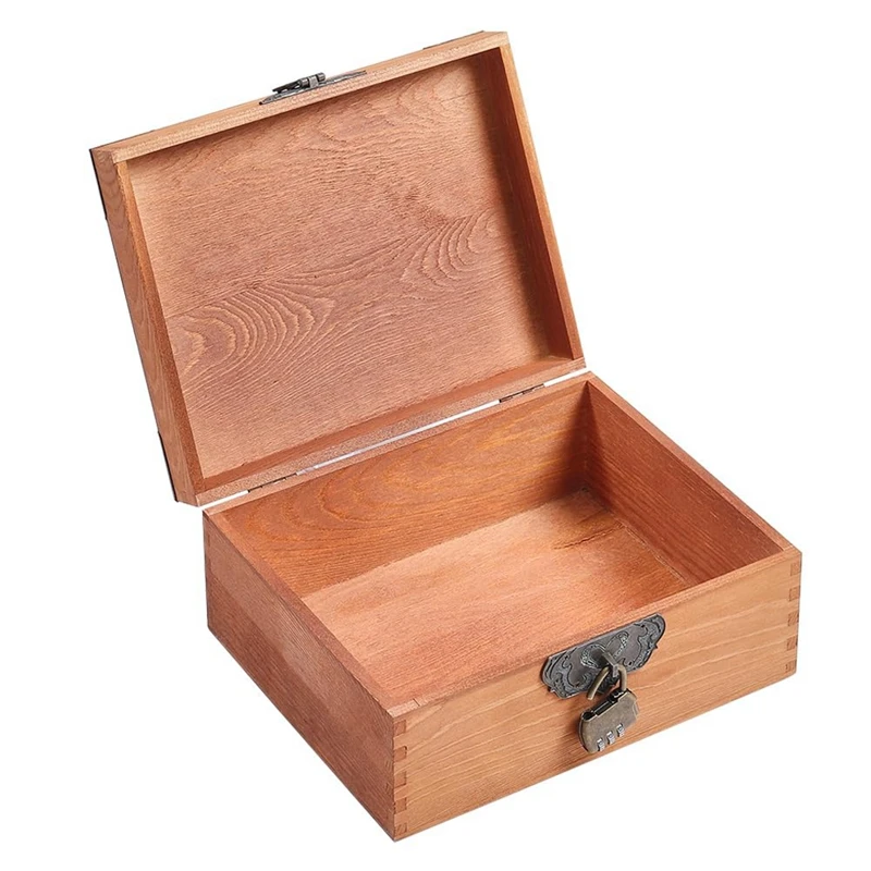 

Маленькая деревянная коробка, деревянная коробка для хранения, маленькая Подарочная коробка с замком для драгоценностей, Подарочная коробка из ореха (большой размер 25 Д X 20 Вт X 11 см)