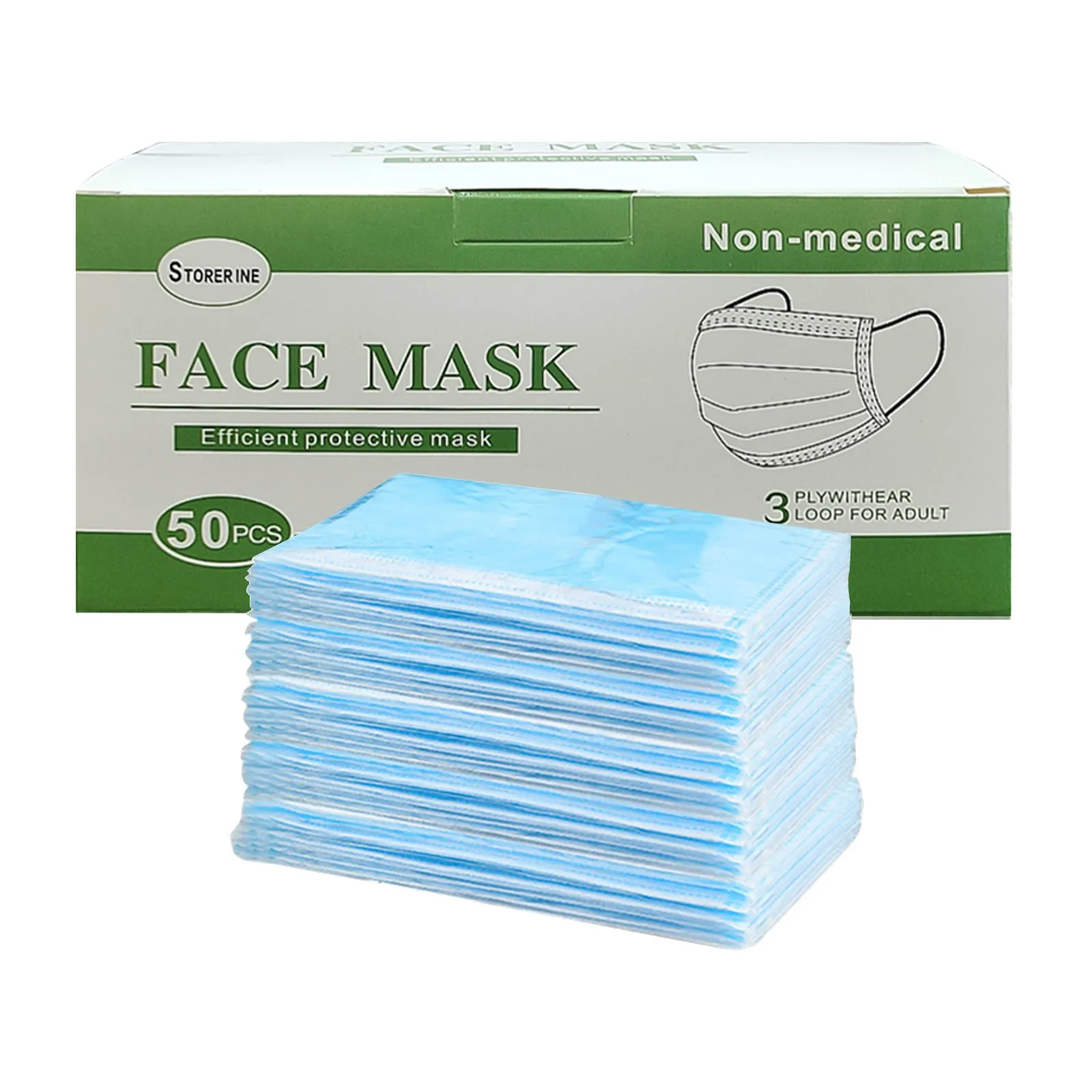 1 box of 50pcs independent packaging Disposable Face Mask Adult 6 colors Disposable Mask mascarillas quirurgicas homologadas 3