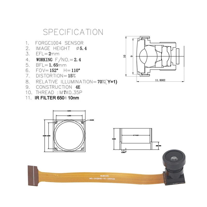 3Pcs OV2640 Camera Module For ESP32 CAM Camera Module 2MP 160 Degree DVP Interface 24PIN Lens
