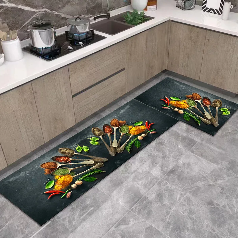 

Модный простой напольный коврик в скандинавском стиле для кухни, домашний ковер, длинный дверной коврик в полоску, Современный домашний декор