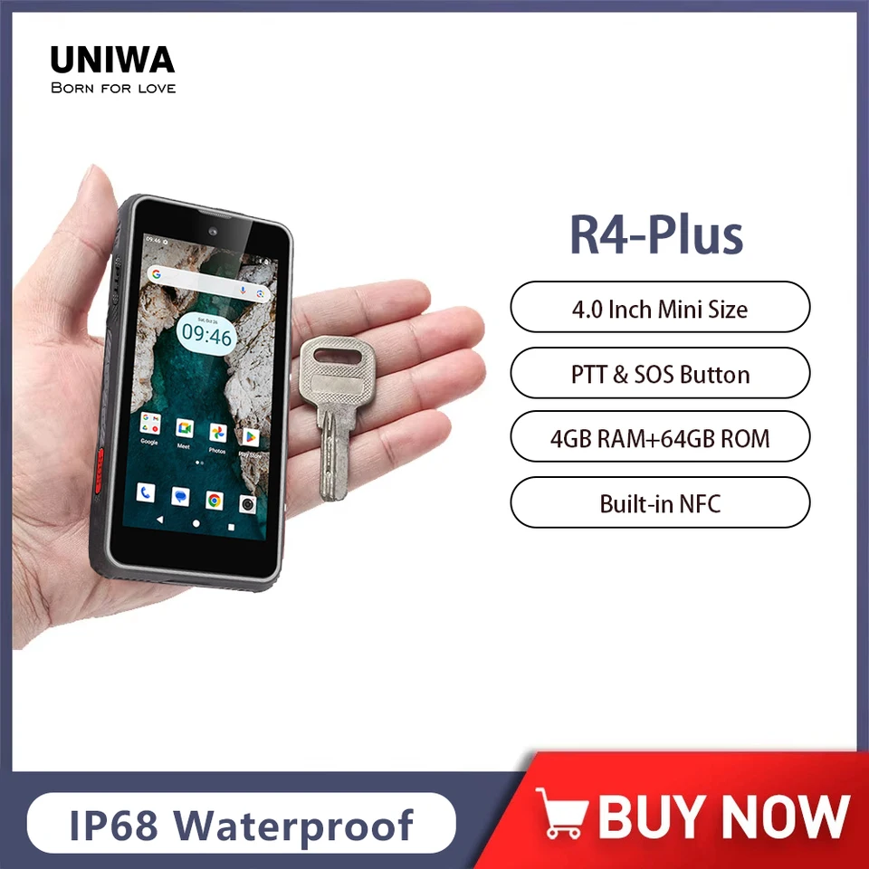 4 インチ NFC スマートフォン UNIWA R4 PLUS UNIWA R4-Plus Rugged 4G Mini Smartphone 4 Inch Touch Screen Octa