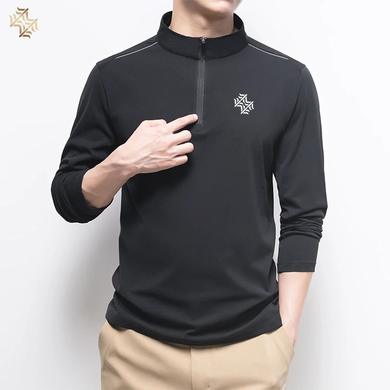 SBWL Autumn high quality men's Running fitness outdoor sportswear fashion business casual breathable long sleeve T-shirt Tops 2