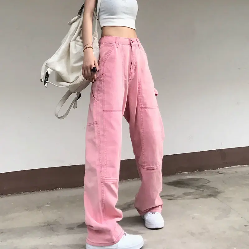 Pink High-Waisted Baggy Jeans – SEOUL STYLEZ