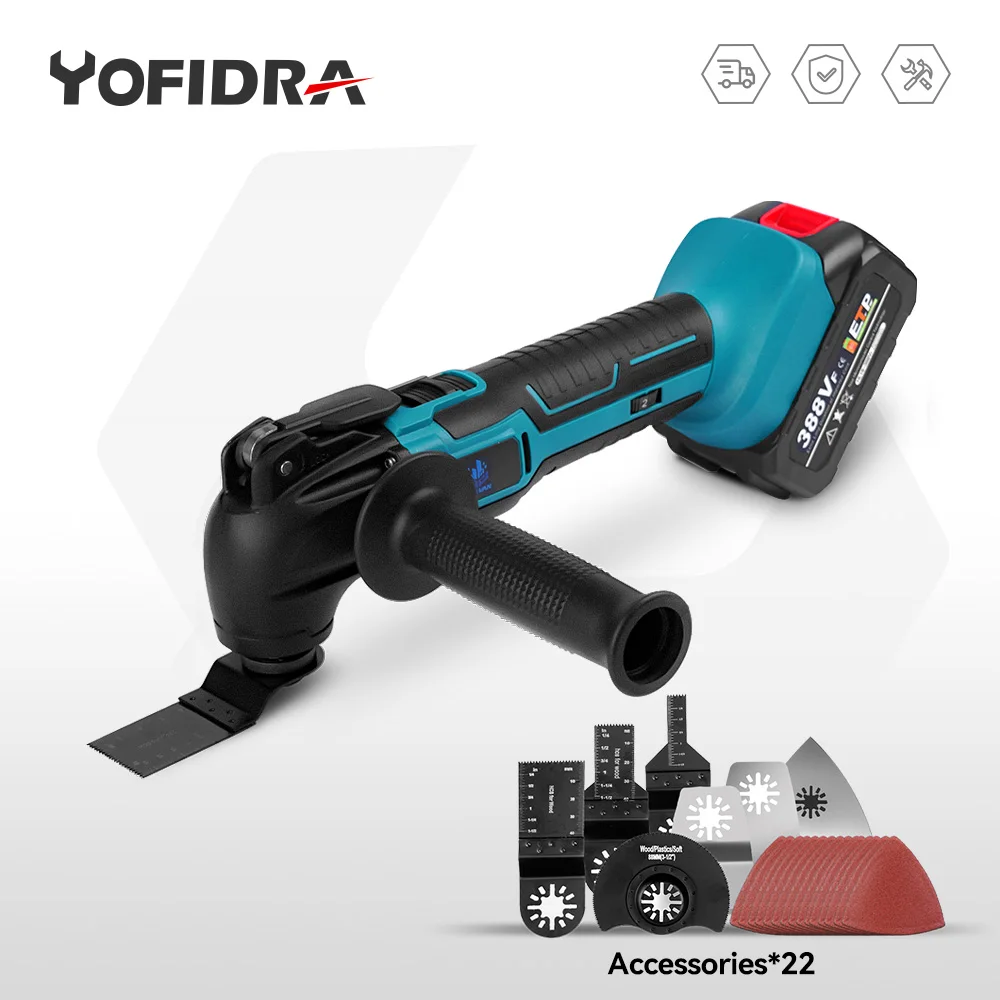 Yofidra Strumento Multifunzione Oscillante Per Makita 18V Batteria Multi-Tool A Velocità Variabile Renovator Elettrico Trimmer Strumento Elettrico