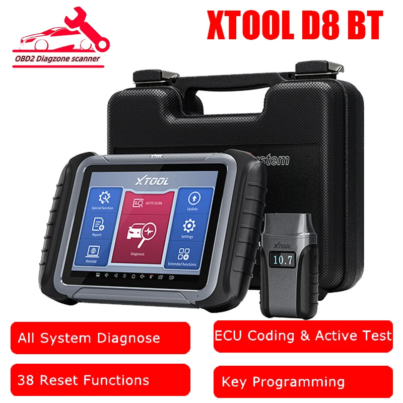 

XTOOL D8BT Car OBD2 Diagnostic Tool D8 BT Active Test ECU Coding Key Programmer Topology Map All System Diagnosis CANFD 38 Reset