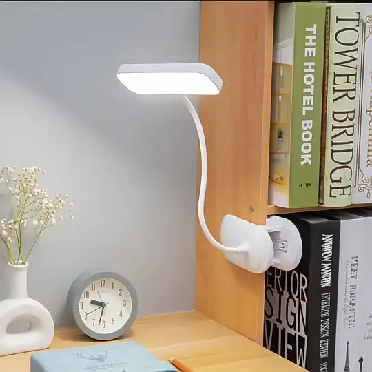 Lampada da Scrivania, Lampada per Bambini Ricaricabile USB, Lampada da Scrivania Flessibile a Collo D'Oca con Protezione per Gli Occhi, Luce da Libro per Studiare la Lettura