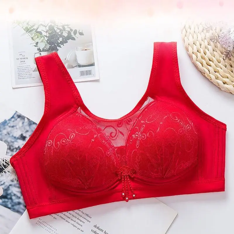 Plus Size Sexy Push Up Bra Front Closure Solid Color Brassiere Wireless  Bralette Breast Seamless Bras