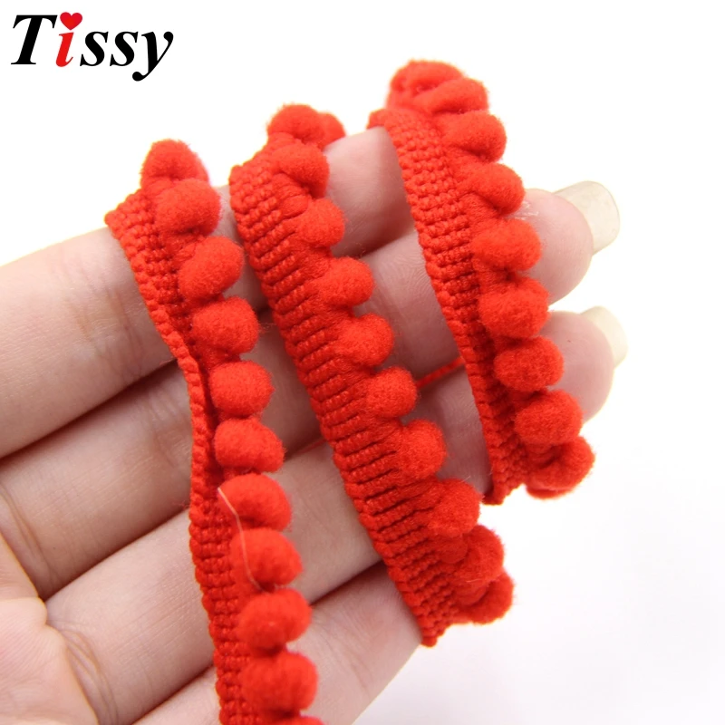 Lace Ribbon 5Yards/Lot 5MM Pom Pom Trim Ball Fringe Sewing Accessory For Home Party Decoration DIY Gifts Supplies lace sewing accessories lace sewing supplies lace accessories lace garment accessories lace decoration clothing craft accessories tassel trim lace pom pom trim