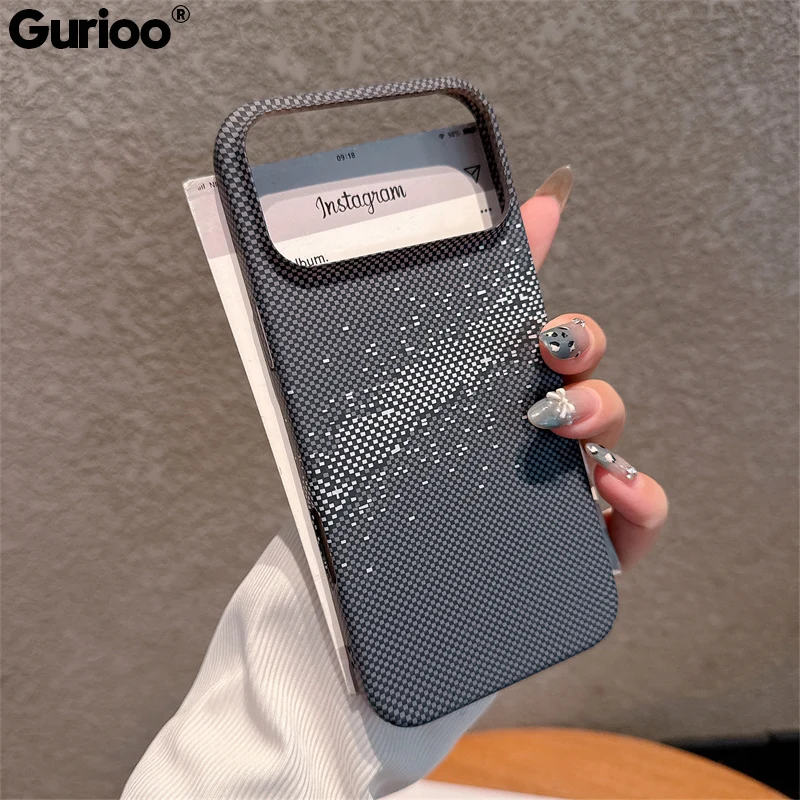 Luxury Carbon Fiber Texture Shockproof Phone Case - Hard PC Cover