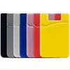 1pc Silicone Mobile Phone Back Card Holder Wallet Stick On Adhesive Cash ID Soft Adhesive Phone Card Holder Cover Wallets 3