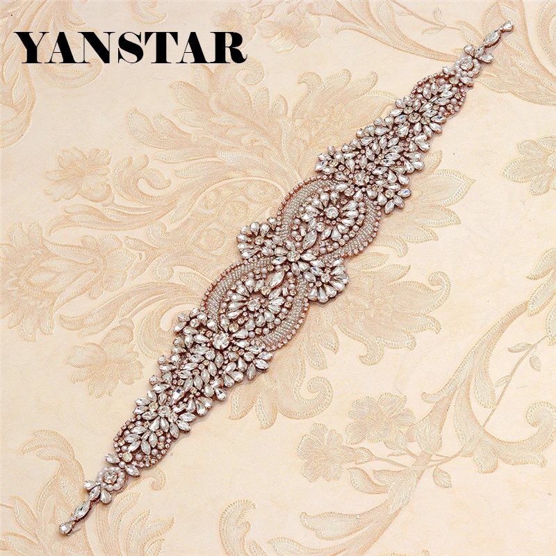 

YANSTAR свадебный пояс 30 шт. оптовая продажа супер ручной работы стразы s аппликации железная для фотоаппликаций YS877