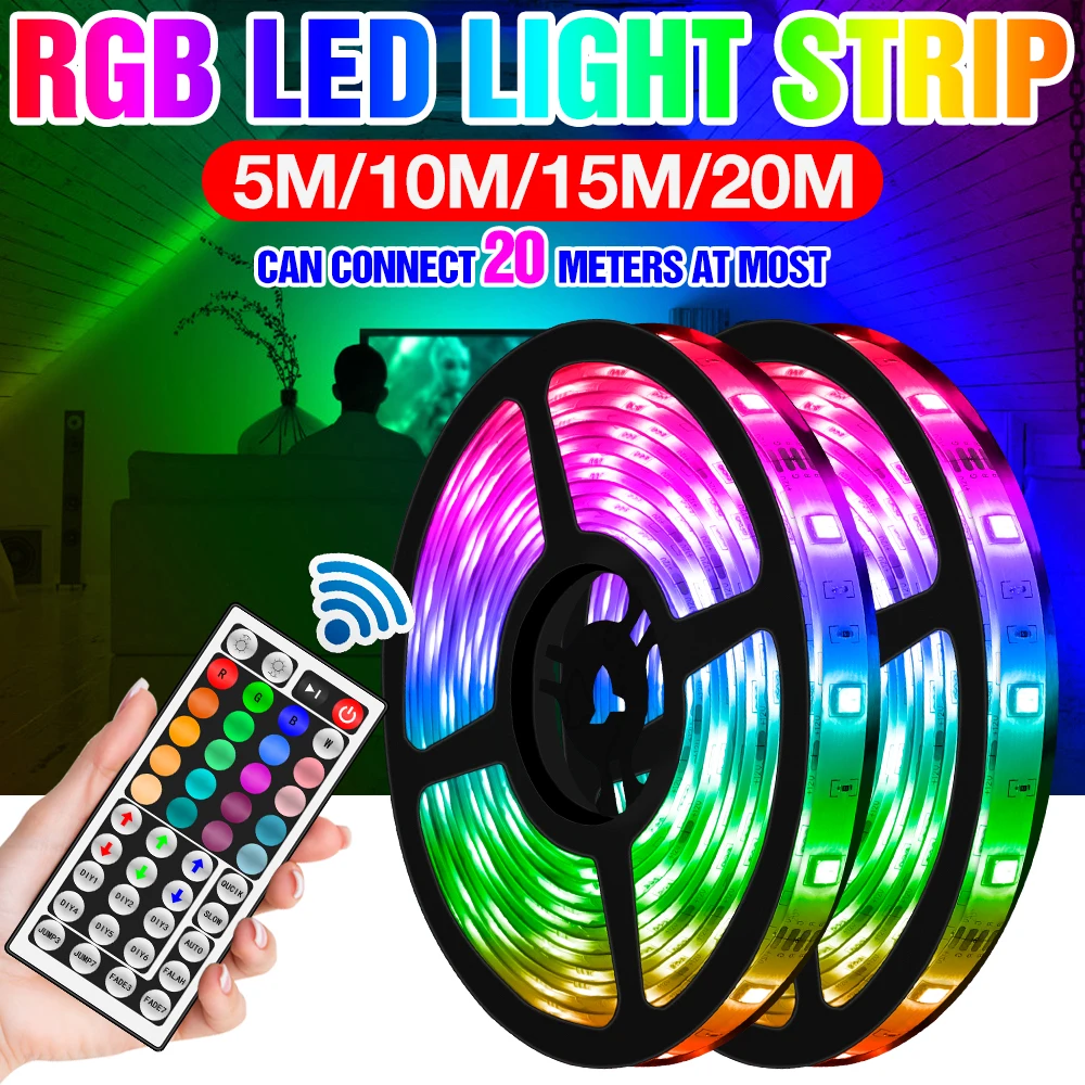 

LED Strip Lights RGB 5050 Set Bluetooth Wifi Control Waterproof Flexible Tape TV Backlight Room Home Party Decoration Luces Led