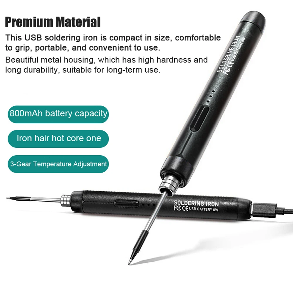 Soldering Iron USB Intelligent Electric 300-450℃ Temperature Adjustment Function for Soldering Repairing