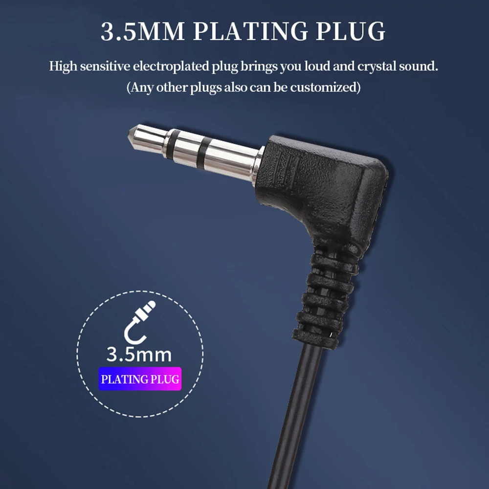 D Shape Soft Ear Earpiece 3.5mm Plug Single Side Headset Headphone Wired Earphone for Laptop PC Mobile Phone Noise Reduction wired headphones wired earphone wired earbuds wired headset