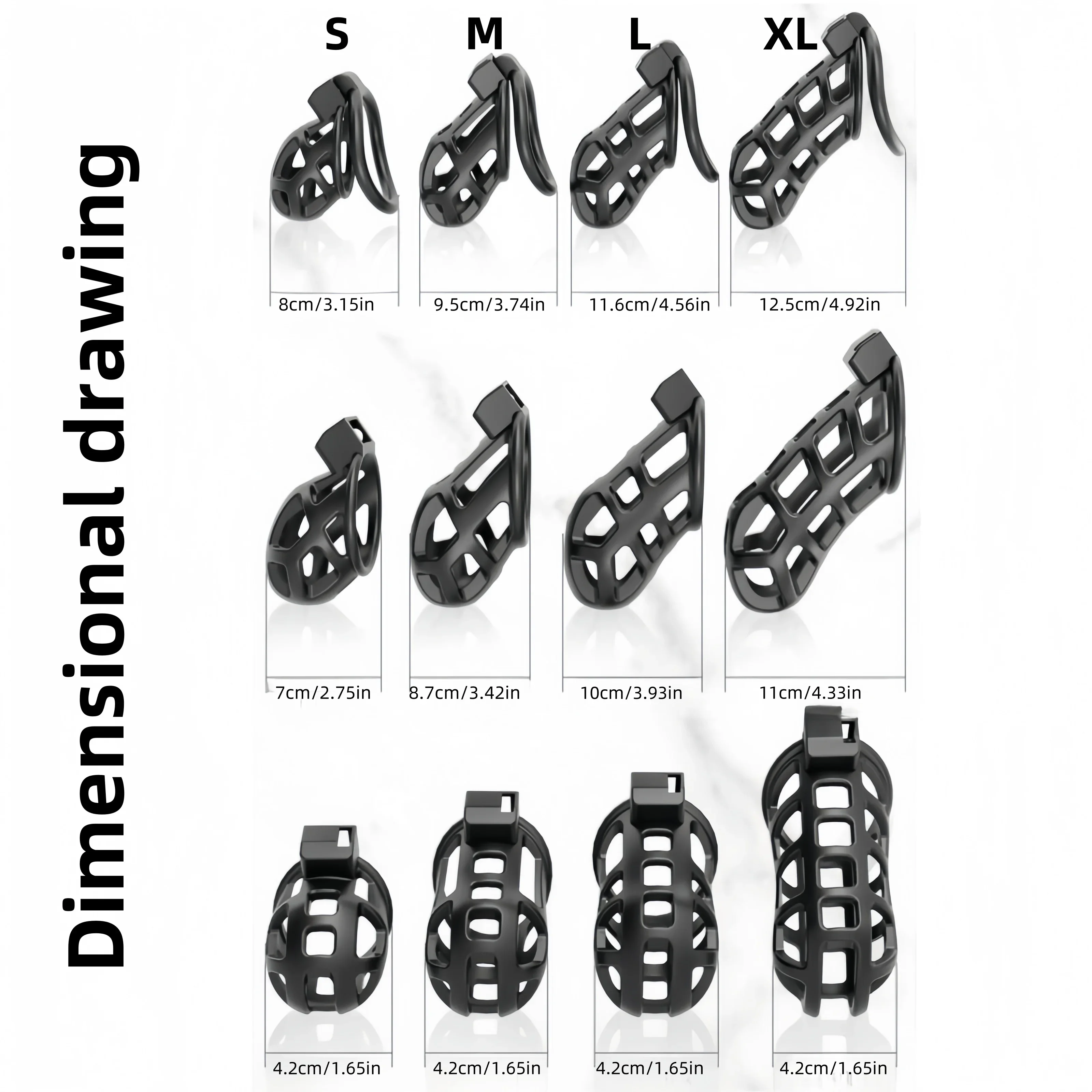 Male Penis Cock Cage Chastity Device with Lock 3 Rings Breathable Resin Anti Cheating BDSM Sex Toy for Men Erotic Urethral Lock