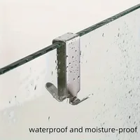 ตะขอแขวนห้องน้ำสแตนเลส 304 คุณภาพพรีเมียม 2 ชิ้น กันน้ำ ทนทาน สำหรับแขวนผ้าเช็ดตัว ฉากกั้นกระจกอาบน้ำ อุปกรณ์เสริม 3