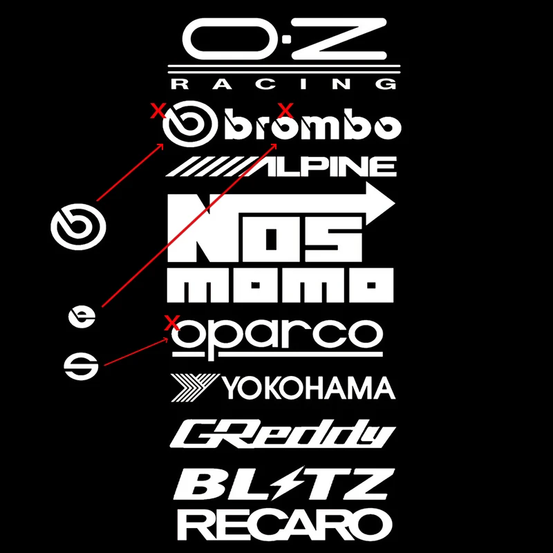 10Pcs Racing Sponsor Stickers Set Reflective Car Door Decals Kit Automobile Window Decor Vinyl Sticker