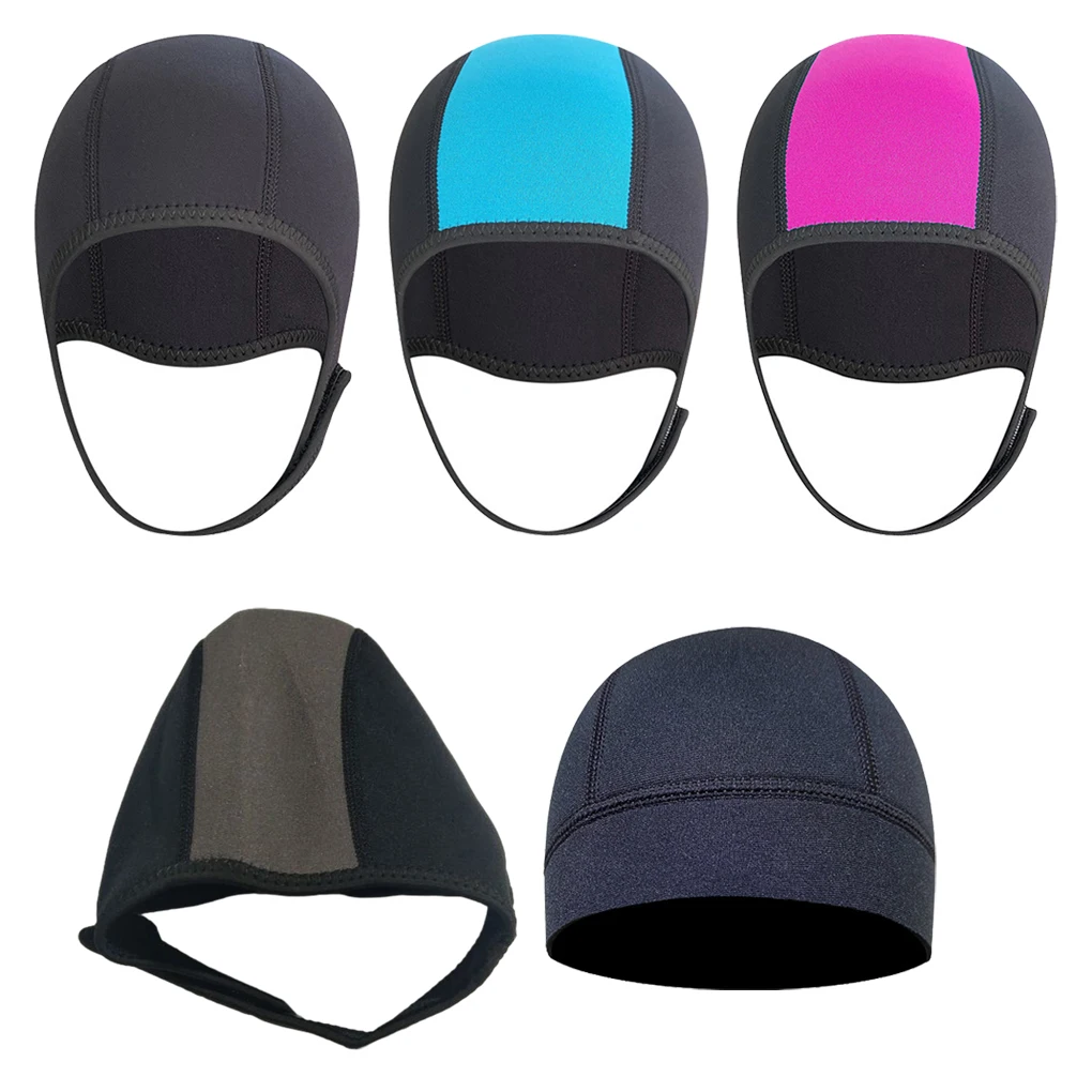 Neoprene 2 5mm Thicken Swim Thermal Hood Cap Thicken Underwater Ear Hat Training Practice Swimwear Man Women Black