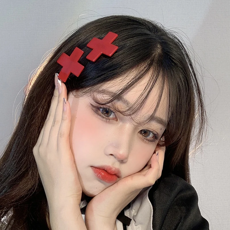 

Cross Side Clip Hairpin Spice Girl Sweet Cool Hairpin Hair Rope Trendy Cross Headwear Women Punk Unique Hair Accessories