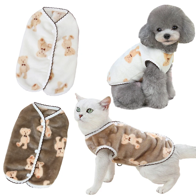 

Warm Clothes for Small Dogs Cats Fleece Vest Winter Puppy Jacket French Bulldog Chihuahua Coat Yorkies Shih Tzu Costumes Outfits