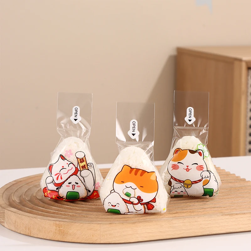 50/100Pcs 일본식 삼각형 쌀볼 일회용 포장 가방 노리 오니기리 스시 가방 스시 만들기 틀 도시락 액세서리