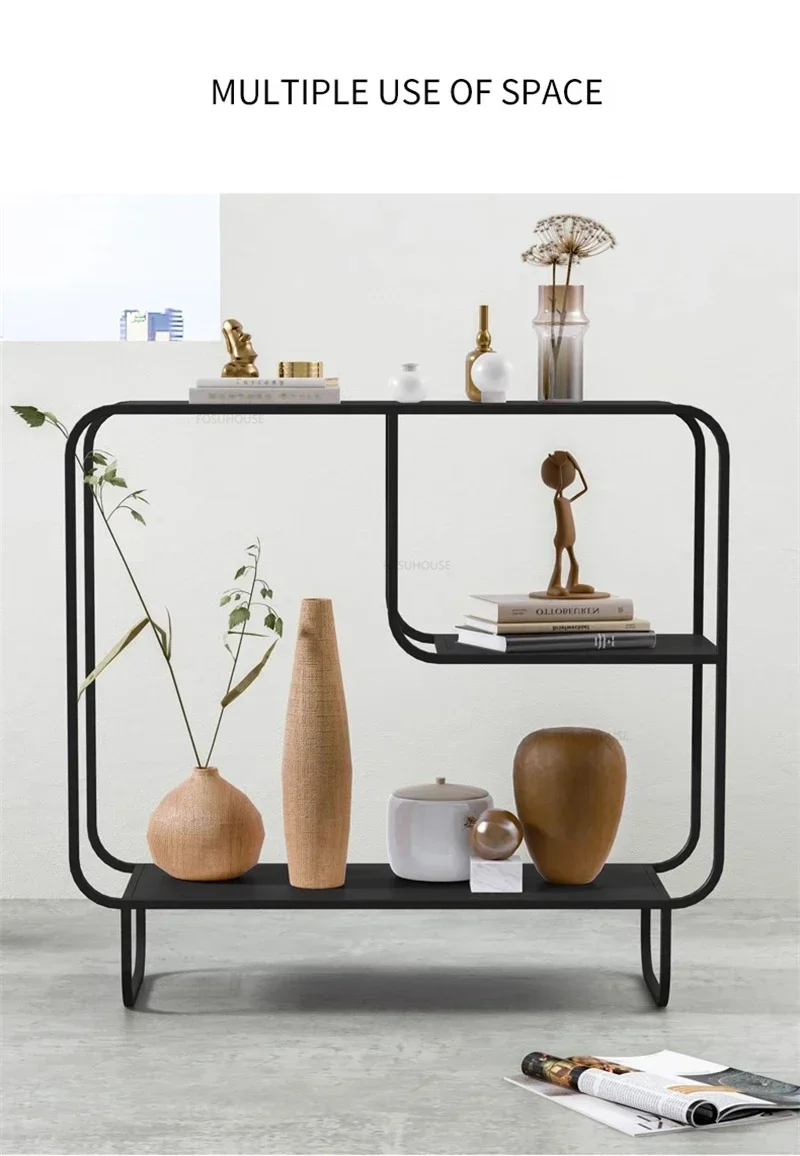 Nordic Iron Art Floor Bookshelf