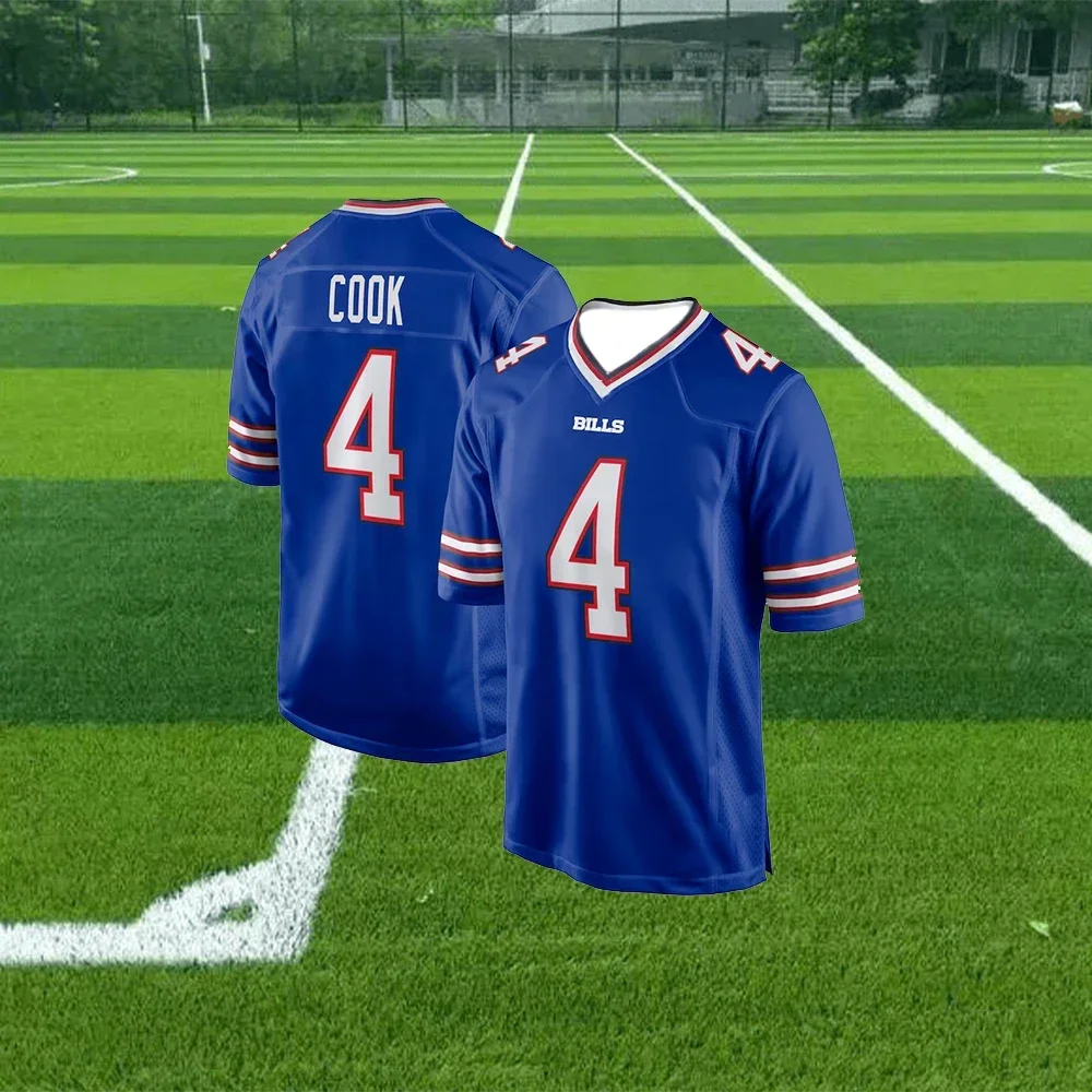 thumbnail image 1 of Camiseta de fútbol americano de Buffalo, ropa deportiva, camisetas de equipo de entrenamiento, Bill Allen, número 10, serie de números impresos en 3D, las camisetas más vendidas, 1 of 4