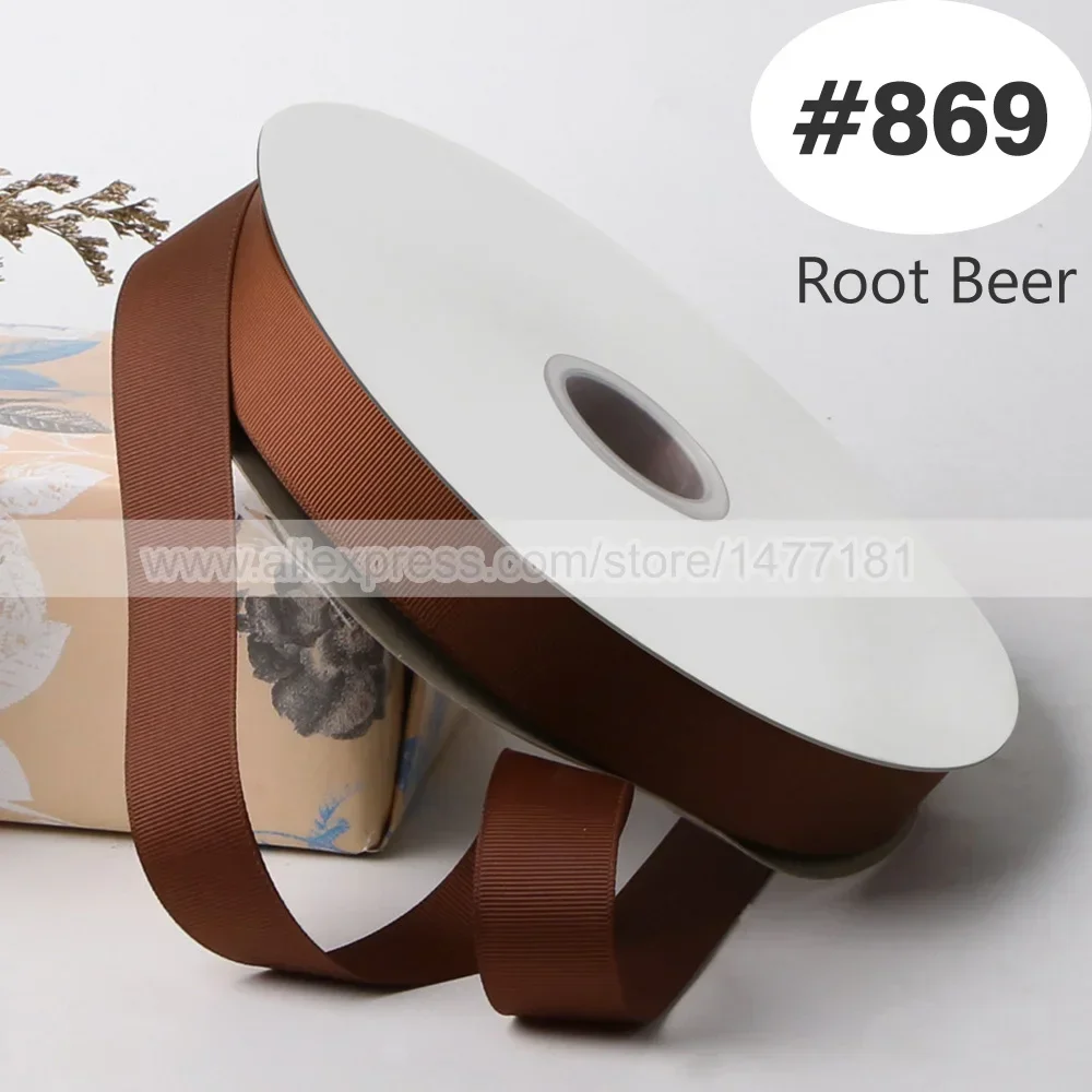 High-Quality Brown Ivory Grosgrain Ribbon - Perfect for Bow Making & Weddings