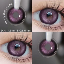 Premium Colored Contact Lenses in Green - Natural Look for Brown Eyes and Gray Pupils (Purple)