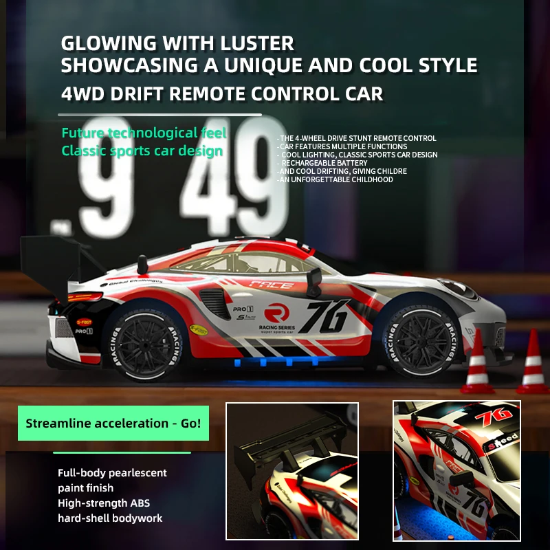 RC Car 4WD 1/24 Remote Control Cars 2.4G Radio High Speed Drift Racing High Speed Truck RTR Vehicle Toy Gift for Kids Children