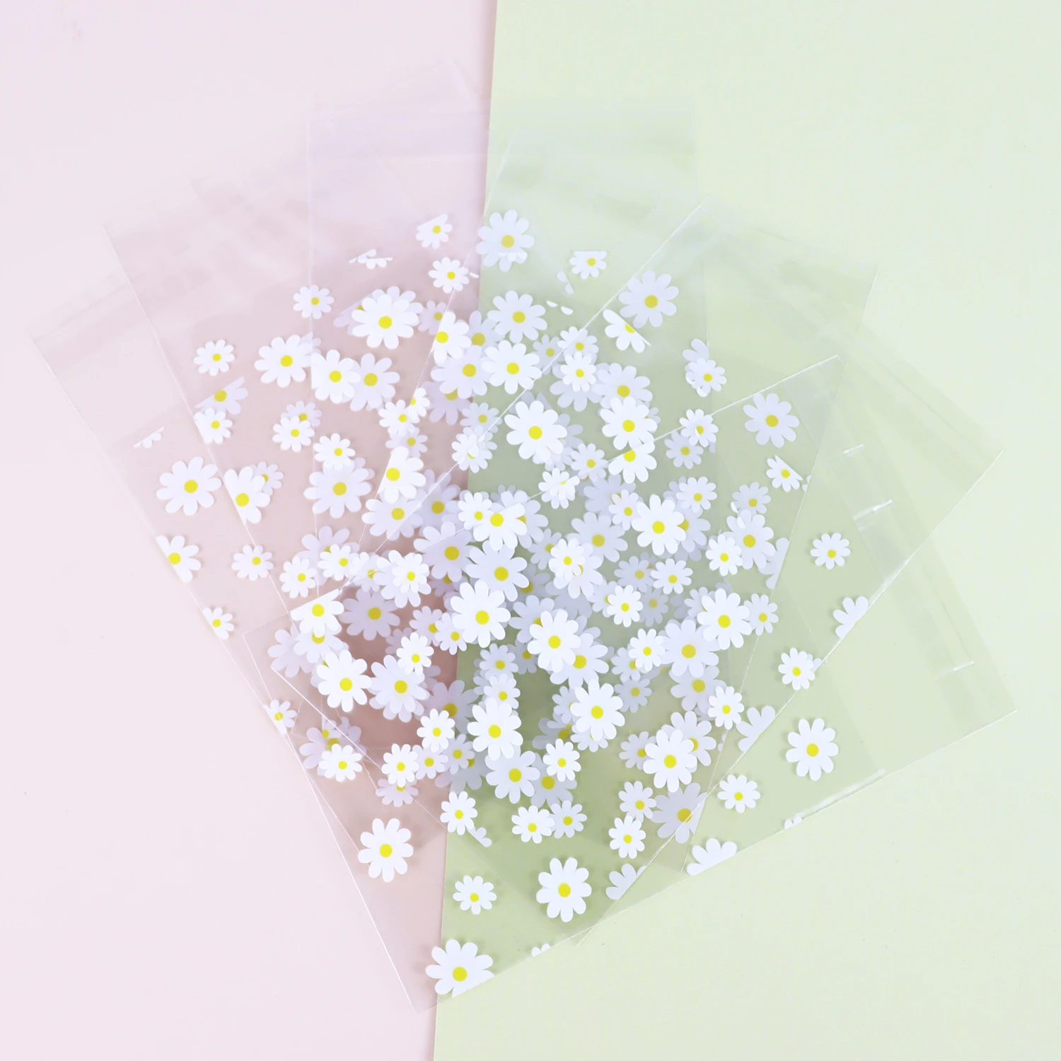 50/100 stücke Transparent Daisy Print Dot Taschen Süßigkeiten Cookie Geschenk Verpackung Tasche Geschenk Lagerung Tasche Hochzeit Decor Geburtstag Party versorgung