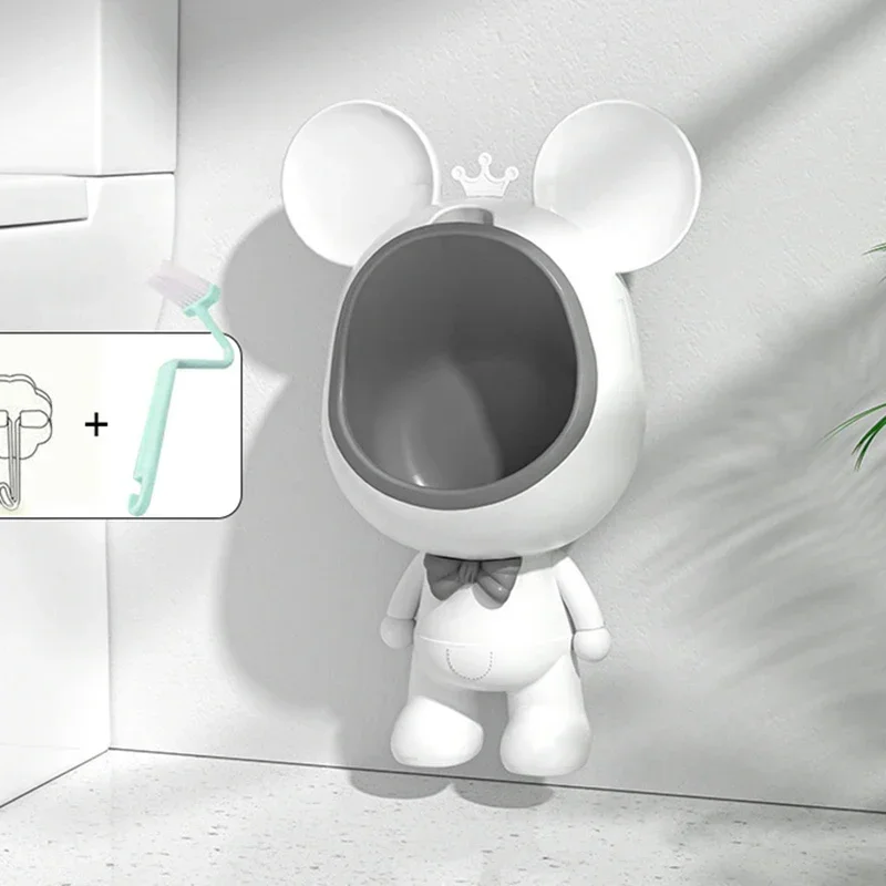 Children Urinal Cartoon Bear Toilet Kids Potty Stand Up Wall Mounted Toilet Seat Baby Pee Training Urinal for Boys 4