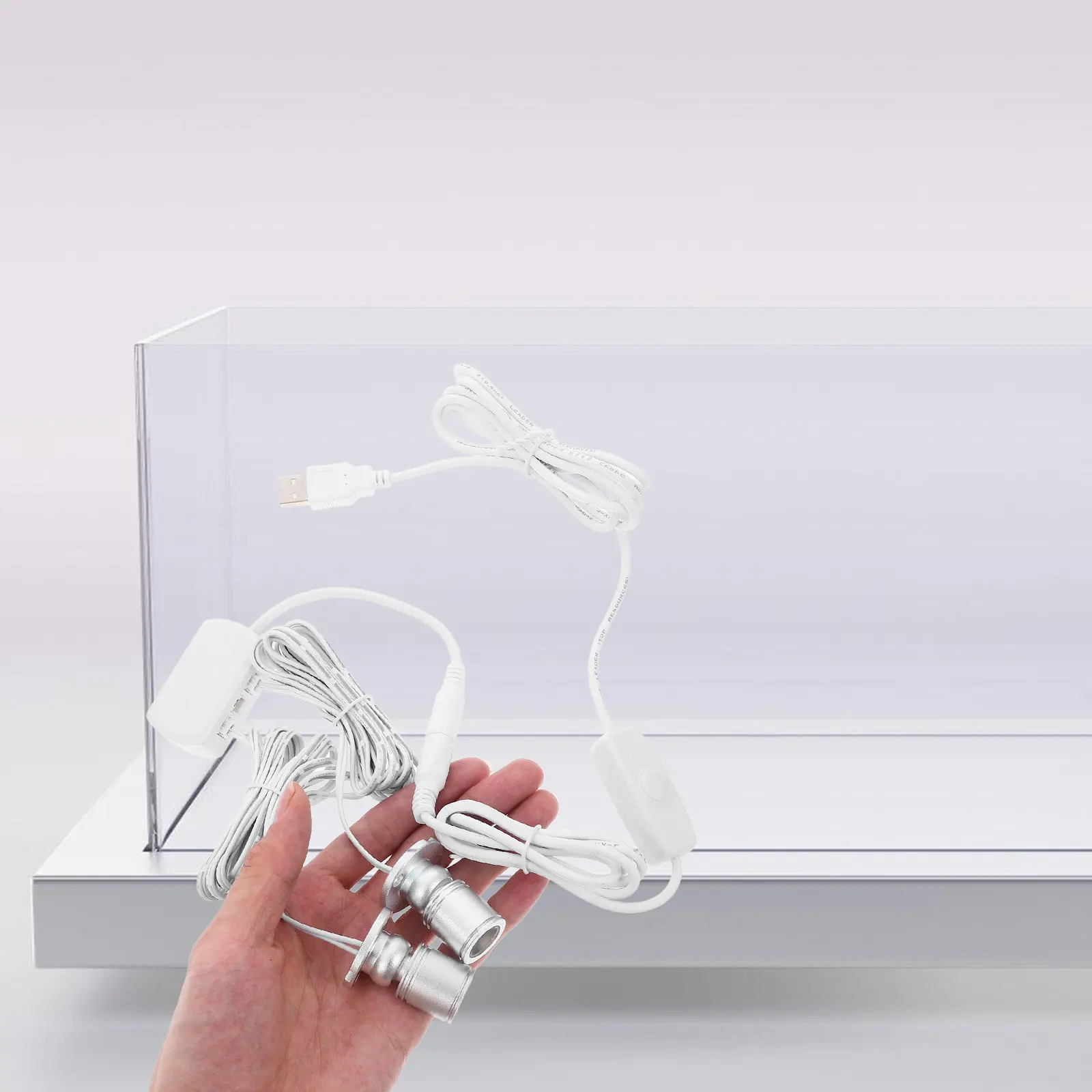 USB 전원 미니 LED 스포트라이트, 보석 진열장, 실내 쇼케이스용, 작고 세련된 디자인, 무타공 설치, 밝은 조명