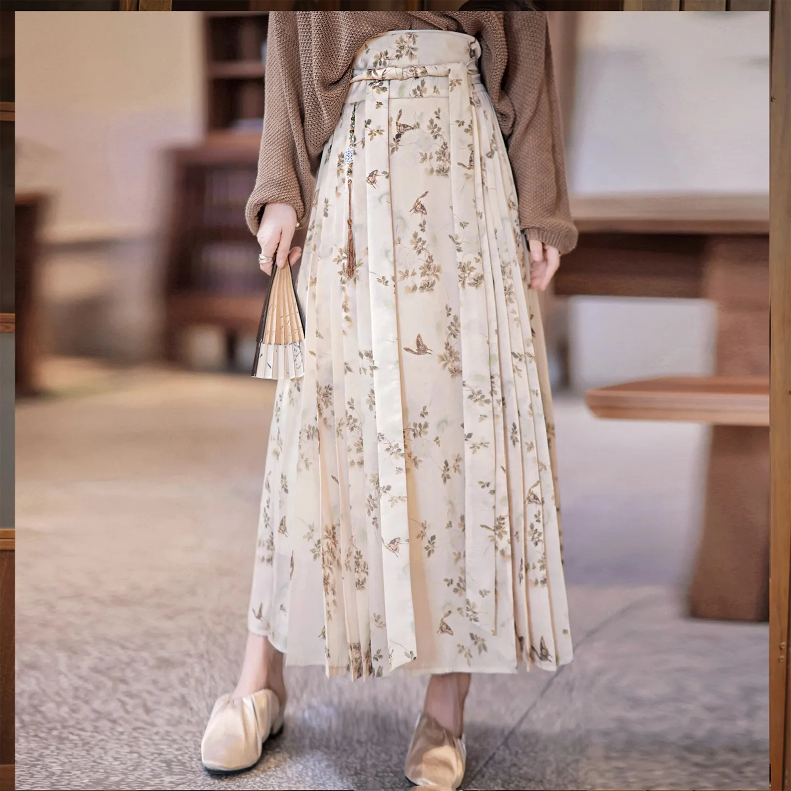 

Butterfly Print Layered Pleated Skirt Classical 2023 fashion women's Clothing