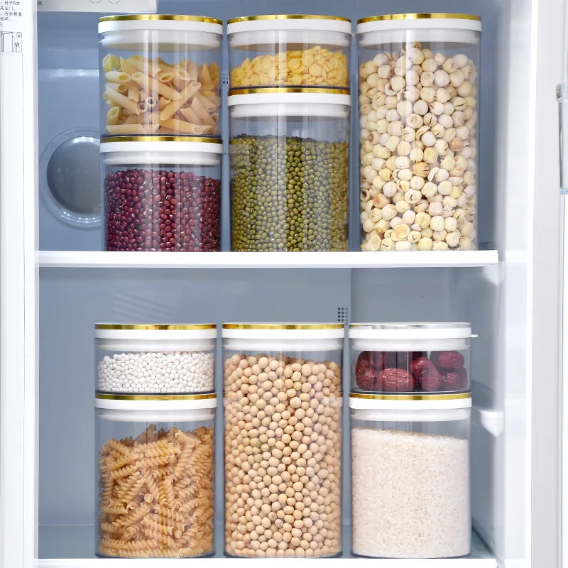 Transparent sealing storage jars for food grains and cereals storage bottles beans stale box