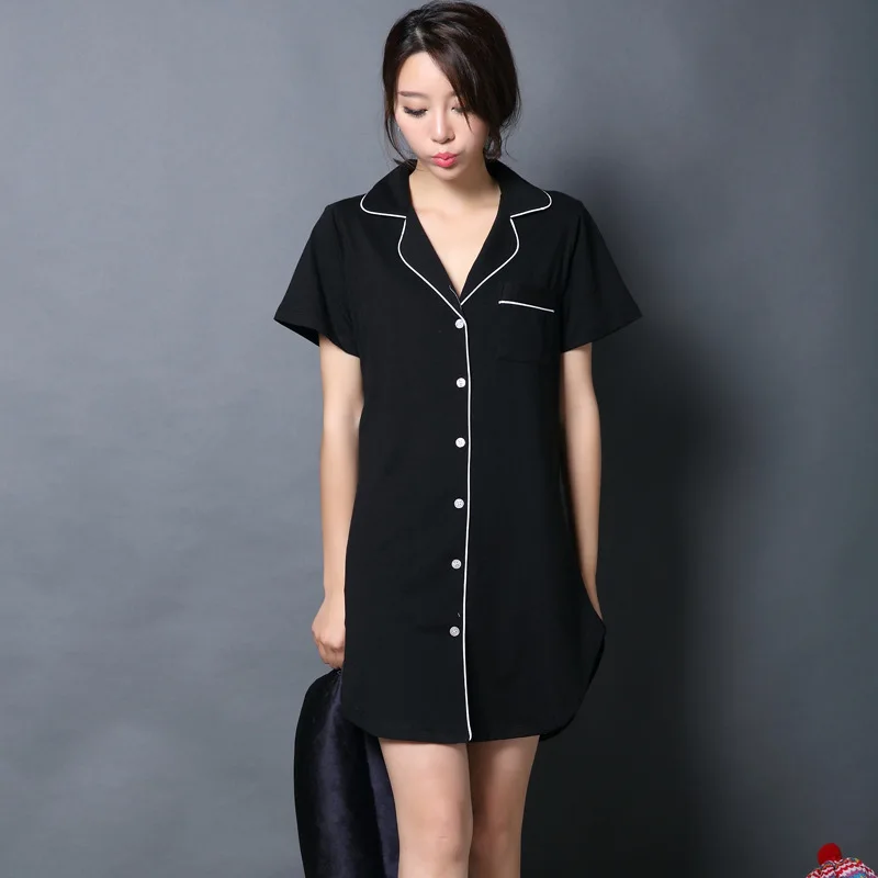 Button Sleep Shirt Women Sleepshirts 