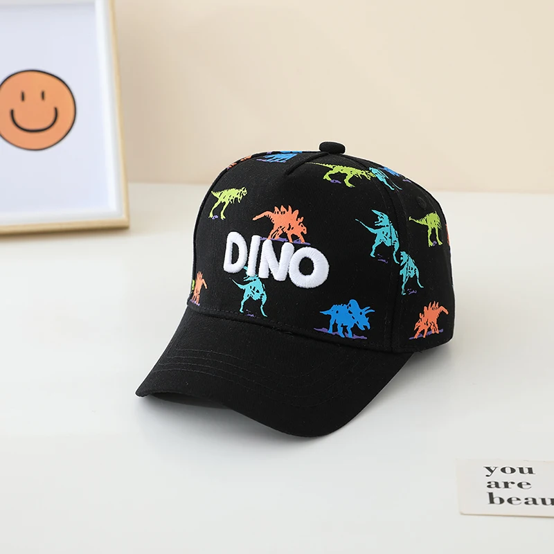 Children 's Sports Hats School Baby Boy Baseball 2024 Summer Embroidered Dinosaurs Outdoor Kids Caps for 2-8Years Adjustable 5