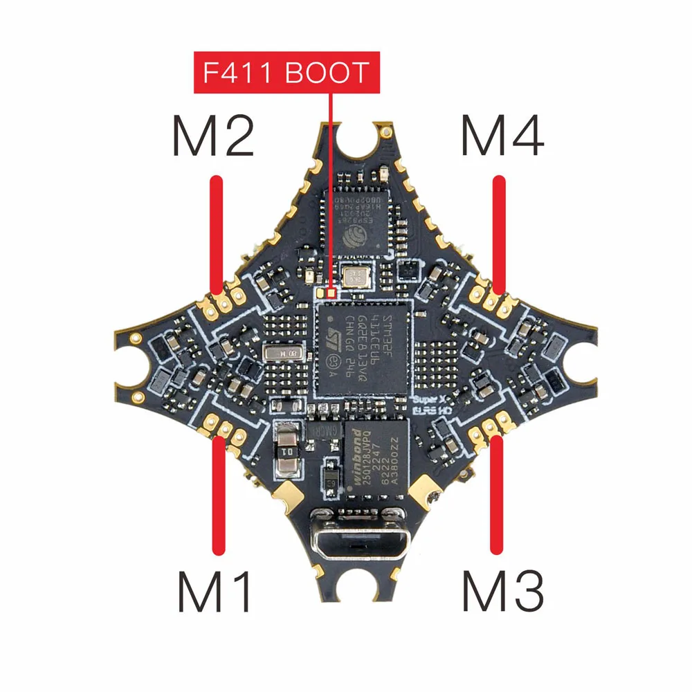 Contrôleur de vol SuperX HD ELRS 1-2S AIO 12A pour drone FPV