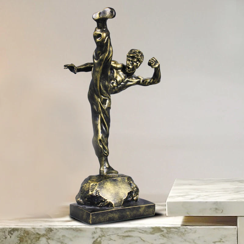 King Of Kung Fu Bruce Lee Resin Action Figures Collection Modello Scultura Home Office Decorazione Desktop Regalo Statua Accessori