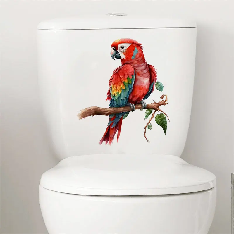 Hand painted Parrot Wall Sticker Home Decoration Toilet Living Room Cabinet Refrigerator Decals wall stickers wall sticker