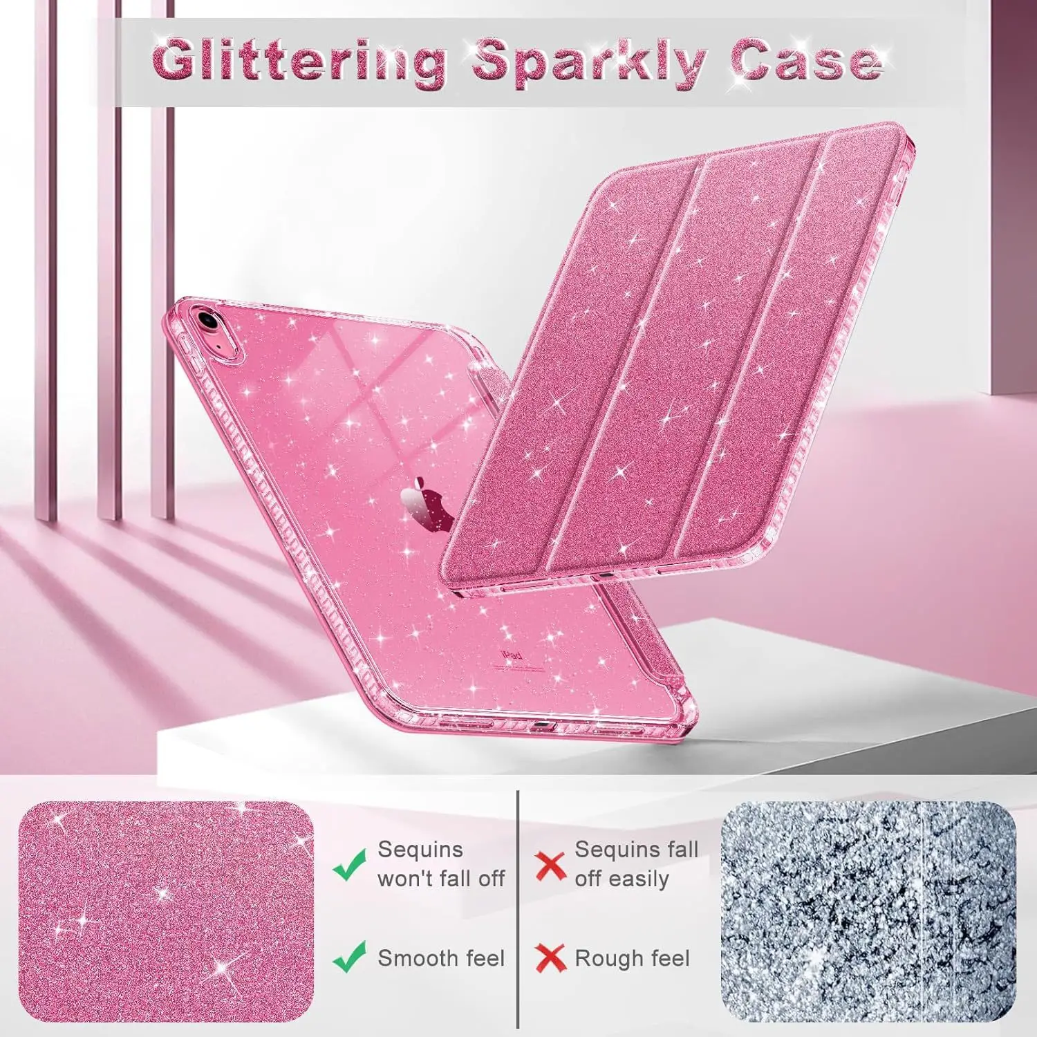 Sparkling Leather & Clear Tablet Case - Universal Fit
