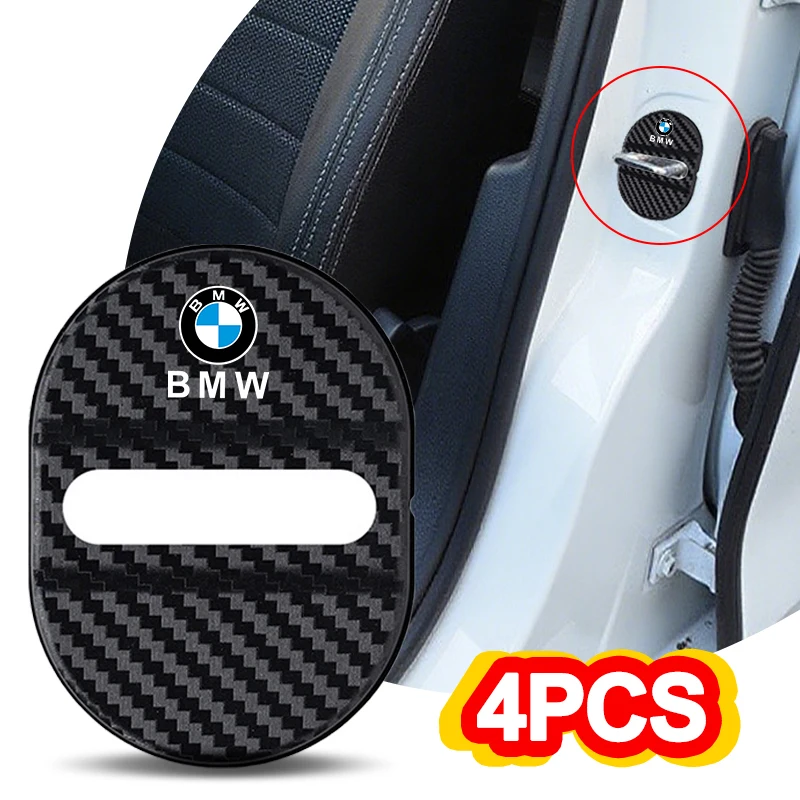 4 piezas de fibra de carbono, amortiguadores silenciadores para puertas de coche, cubiertas de ABS para cierres de puertas de coche para BMW M E90 G26 E60 E46 F10 F30 E39 E36 F20