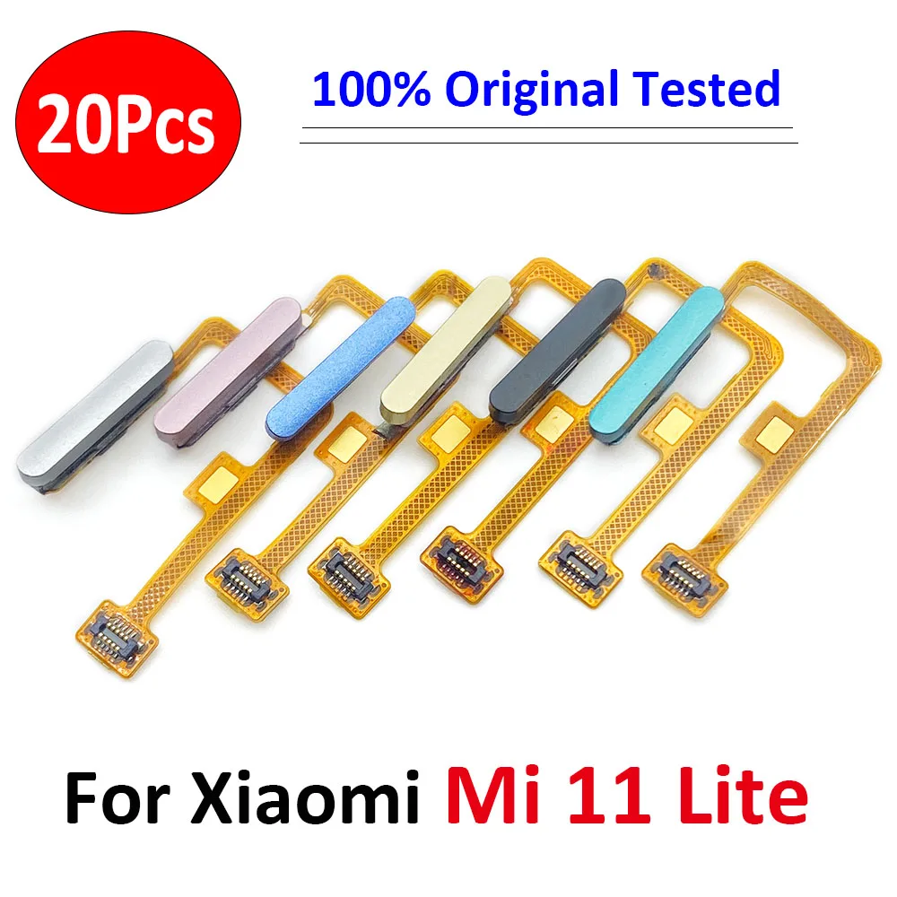 

20Pcs，OEM Tested Home Button Fingerprint Touch ID Sensor Connector Return Key Menu Button Cable For Xiaomi Mi 11 Lite Copy