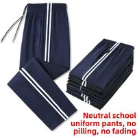 Cerulean Blue Sweatpants For Middle And High School Students Korean Style School Uniform Pants Spring Autumn Season One Piece Tw