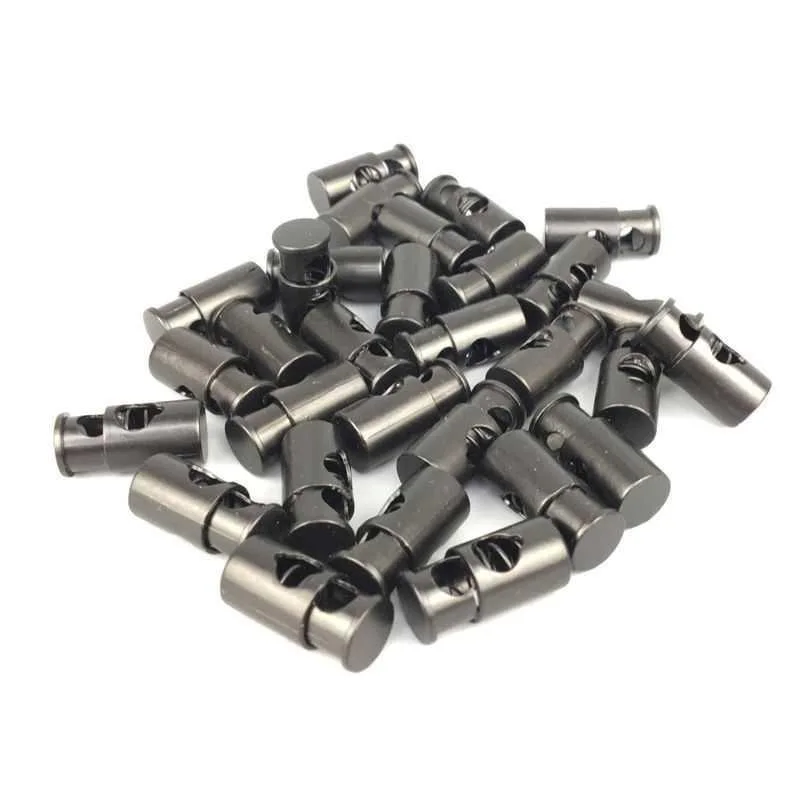 10Pcs Metal Cord Lock Spring Clasp Stopper Single Hole Drawstring Stopper Toggles Clamp Garment Shoelace Rope End Closure