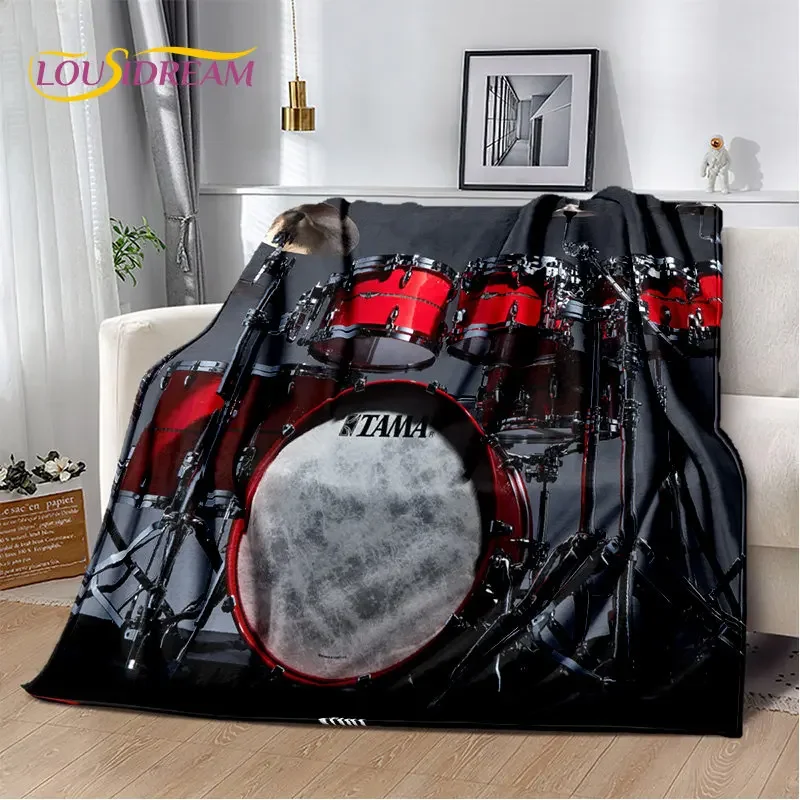 

Drum Kit Music Instruments Drum Set Soft Plush Blanket,Flannel Blanket Throw Blanket for Living Room Bedroom Bed Sofa Picnic Kid