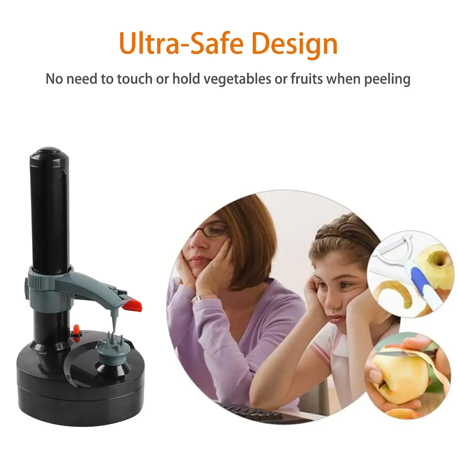 Electric Spiral Potato Peeler Automatic Apple Peeler, Smart Vegetable Fruit Peeler Machine, Kitchen Accessories Peeling Tool 4