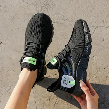 النساء أحذية مفلكنة أحذية رياضية خفيفة الوزن الصيف امرأة أحذية رياضية غير رسمية تنفس الركض المدربين المشي أحذية تنيس 4